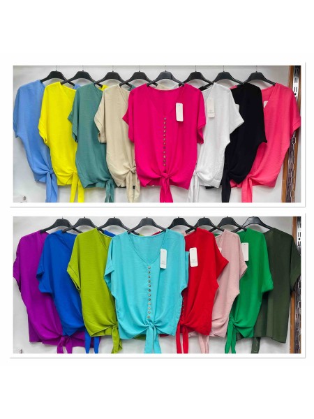 Bluzki damskie Włoskie , Size uni,paczka 6szt,mix kolor