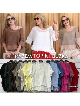 Bluzki damskie Włoskie , Size uni,paczka 6szt,mix kolor