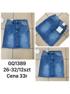 Spódnica krótka Jeansowa damska ,size 26-32, paczka 12szt,