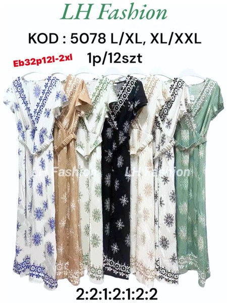 Sukienki damskie , Size l-2xl ,paczka 12szt,mix kolor