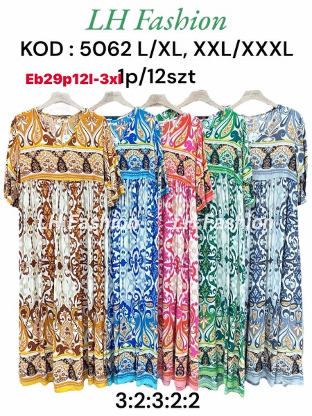Sukienki damskie , Size l-3xl ,paczka 12szt,mix kolor