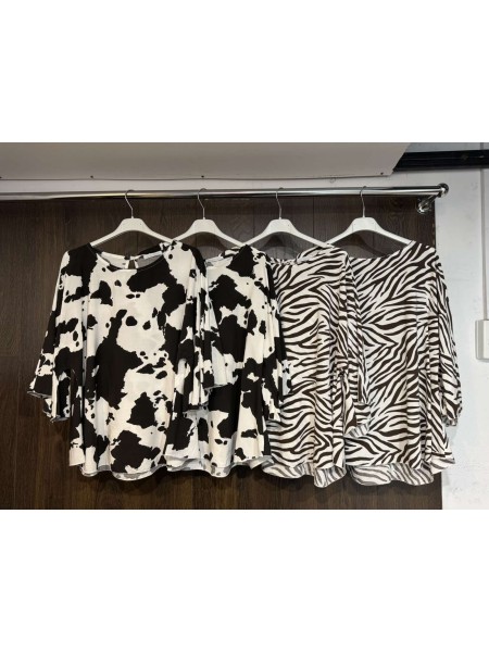 Bluzki damskie Włoskie , Size uni,paczka 6szt,mix kolor