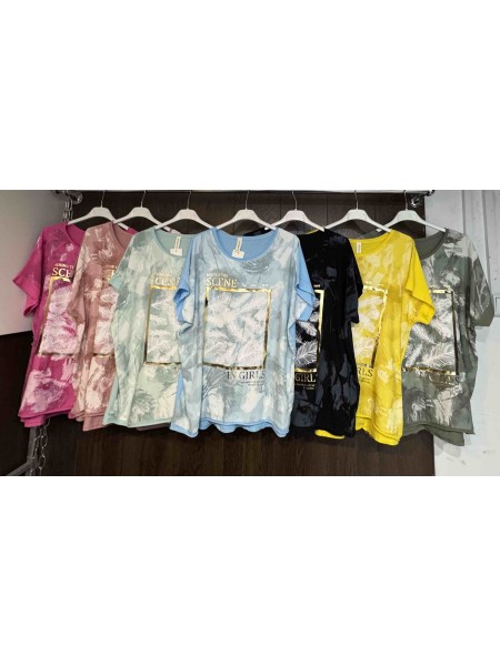 Bluzki damskie Włoskie , Size uni,paczka 6szt,mix kolor