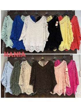 Bluzki damskie Włoskie , Size uni,paczka 6szt,mix kolor