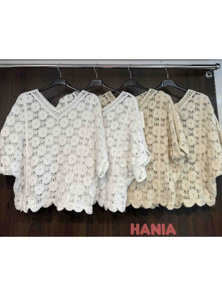 Bluzki damskie Włoskie , Size uni,paczka 6szt,mix kolor