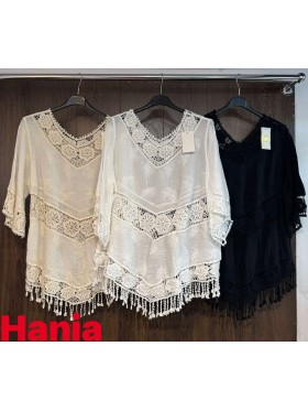 Bluzki damskie Włoskie , Size uni,paczka 6szt,mix kolor