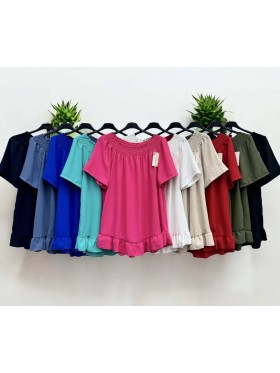 Bluzki Biust do 140cm, długość 75cm damskie Włoskie,size UNI, paczka 6szt,mix kolor