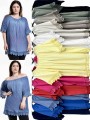 Bluzki Biust do 150cm, długość 75cm damskie Włoskie,size UNI, paczka 6szt,mix kolor