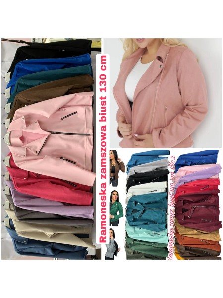 Kurtki Biust do 130cm, damskie Włoskie,size UNI, paczka 6szt,mix kolor