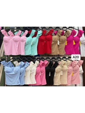 Bluzki damskie Włoskie , Size uni,paczka 6szt,mix kolor