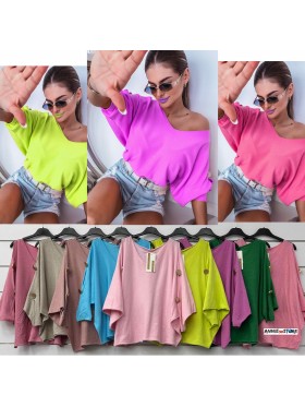 Bluzki damskie Włoskie , Size uni,paczka 6szt,mix kolor