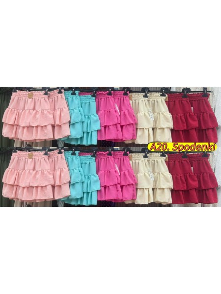 Spodenki damskie Włoskie , Size uni,paczka 6szt,mix kolor