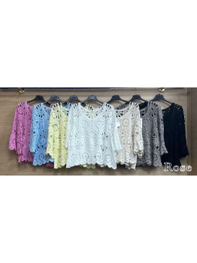 Bluzki damskie Włoskie , Size uni,paczka 6szt,mix kolor