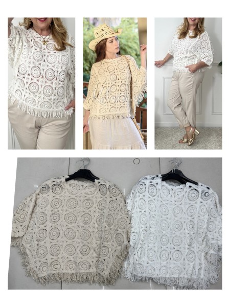 Bluzki damskie wloskie , Size uni,paczka 6szt,mix kolor