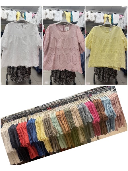 Bluzki damskie wloskie , Size uni,paczka 6szt,mix kolor