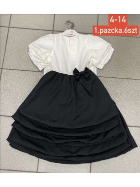 Sukienki dzieciece wloski 4-14 lat, paczka 6szt, 1 kolor