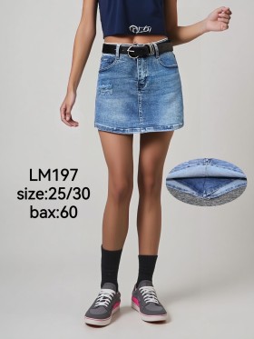Spódnica krótka  jeansowa damska ,size 25-30, paczka 12szt,