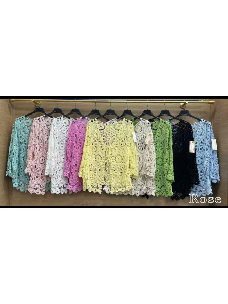 Bluzki damskie Włoskie , Size uni,paczka 6szt,mix kolor
