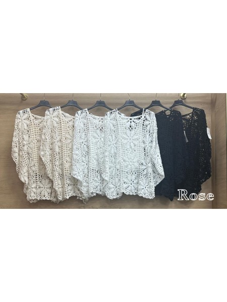 Bluzki damskie Włoskie , Size uni,paczka 6szt,mix kolor
