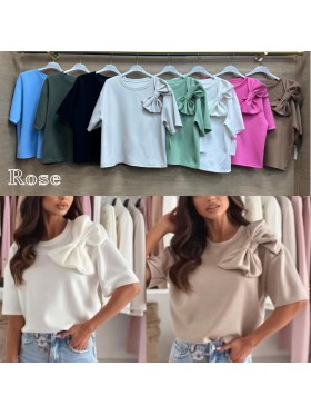 Bluzki damskie Włoskie , Size uni,paczka 6szt,mix kolor