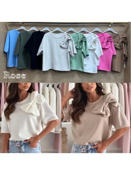 Bluzki damskie Włoskie , Size uni,paczka 6szt,mix kolor