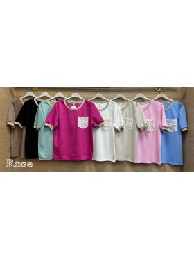 Bluzki damskie Włoskie , Size uni,paczka 6szt,mix kolor