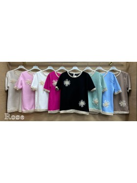 Bluzki damskie Włoskie , Size uni,paczka 6szt,mix kolor