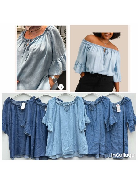 Bluzki damskie Włoskie , Size uni,paczka 6szt,mix kolor