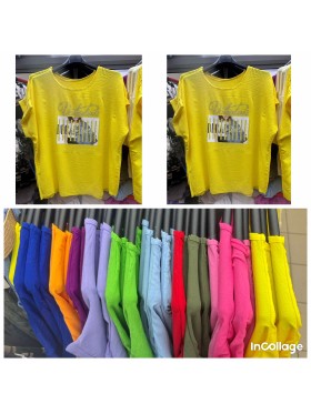 Bluzki damskie Włoskie , Size uni,paczka 6szt,mix kolor