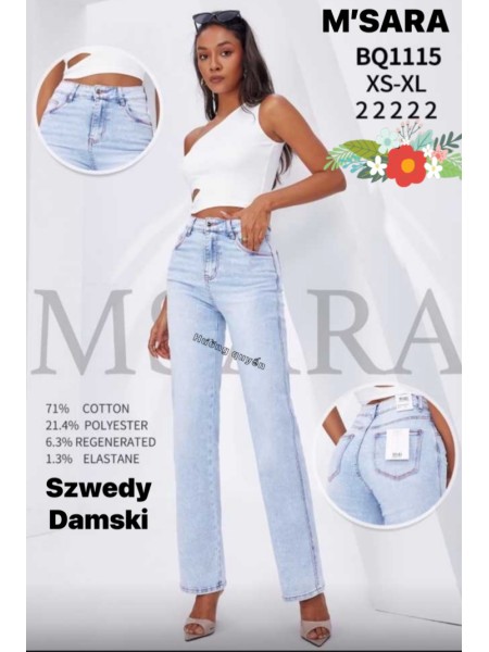 Jeansy damskie M'sara,size xs-xl, paczka 10szt,