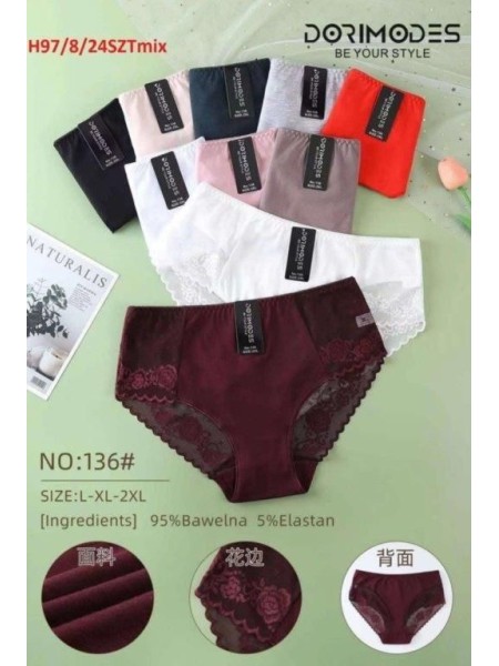 Majtki damskie, size l-2xl paczka 24szt ,mix kolor