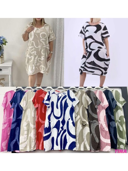 Sukienki  damskie Włoskie , Size uni,paczka 6szt,mix kolor