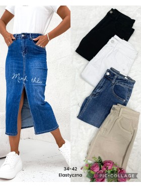 Spódnica długa Jeansowa damska ,size 34-42, paczka 10szt,1 KOLOR