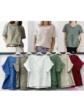 Bluzki damskie Włoskie , Size uni,paczka 6szt,mix kolor