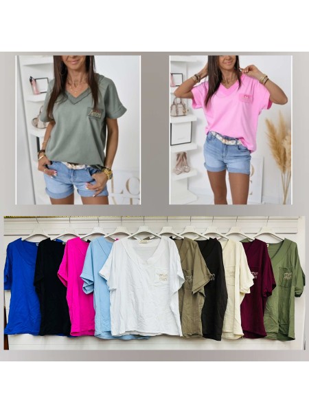 Bluzki damskie Włoskie ,size uni, paczka 6szt,mix kolor