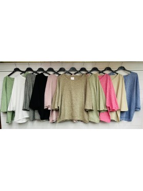 Bluzki damskie Włoskie ,size uni, paczka 6szt,mix kolor