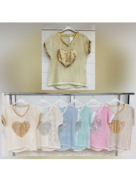 Bluzki damskie Włoskie ,size uni, paczka 6szt,mix kolor