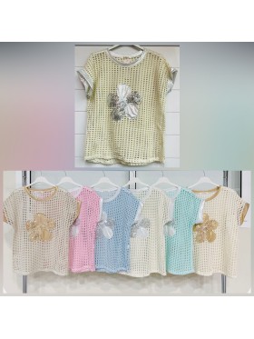 Bluzki damskie Włoskie ,size uni, paczka 6szt,mix kolor