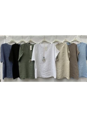 Bluzki damskie Włoskie ,size uni, paczka 6szt,mix kolor