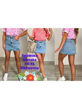 Spódnica krótka Jeansowa damska  ,size xs-xl, paczka 10szt,