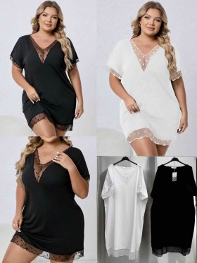 Sukienki Biust do 150cm,długość 105cm damskie  Włoskie ,size uni, paczka 6szt,mix kolor