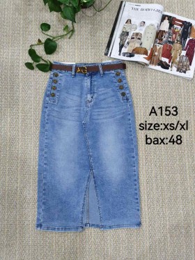 Spódnica długa jeansowa damska ,size XS-XL, paczka 12szt,