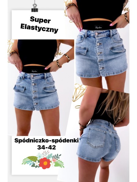 Spódnica krótka jeansowa damska ,size 34-42, paczka 10szt,