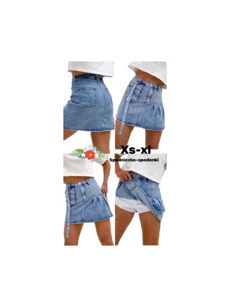 Spódnica krótka jeansowa damska ,size XS-XL, paczka 12szt,
