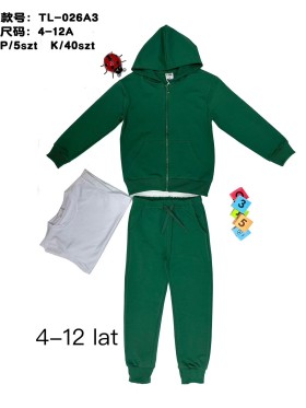Komplet dzieciece rozm 4-12 lat, paczka 5szt, 1 kolor