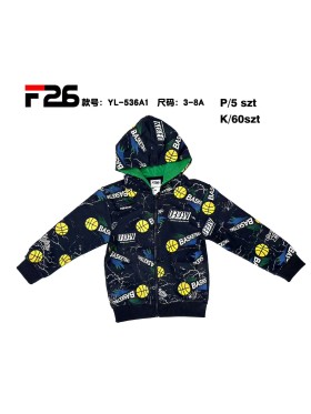 Bluza dzieciece rozm 3-8 lat, paczka 5szt, 1 kolor