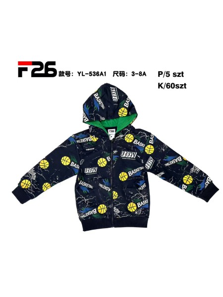Bluza dzieciece rozm 3-8 lat, paczka 5szt, 1 kolor