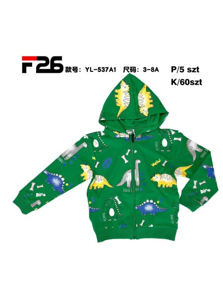 Bluza dzieciece rozm 3-8 lat, paczka 5szt, 1 kolor