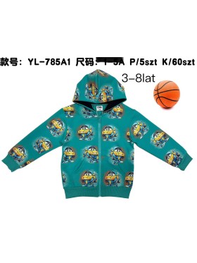 Bluza dzieciece rozm 3-8 lat, paczka 5szt, 1 kolor