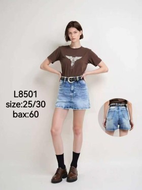 Spódnica krótka jeansowa damska ,size 25-30, paczka 10szt,